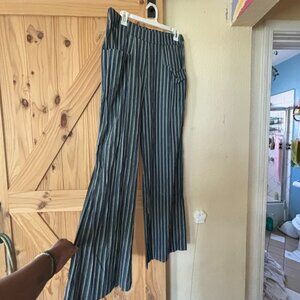 Wide leg pinstripe pants